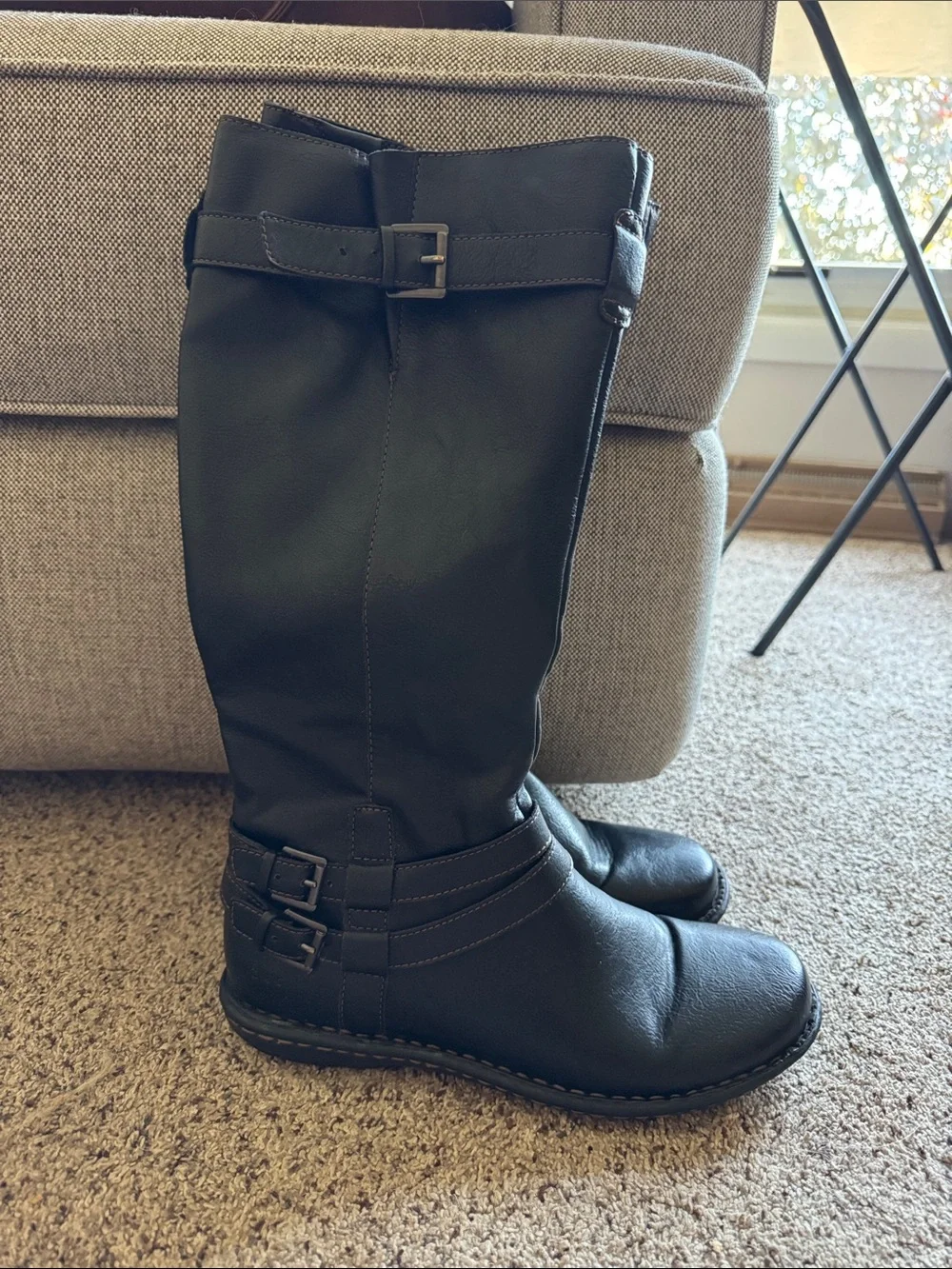 boc Black Buckle Riding Boots